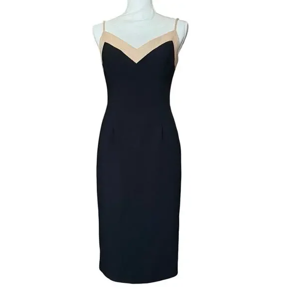 Black Halo | Dresses | Black Halo Sheath Bodycon Burlap Trim Black Dress  Lbd Womens Size 6 New | Poshmark